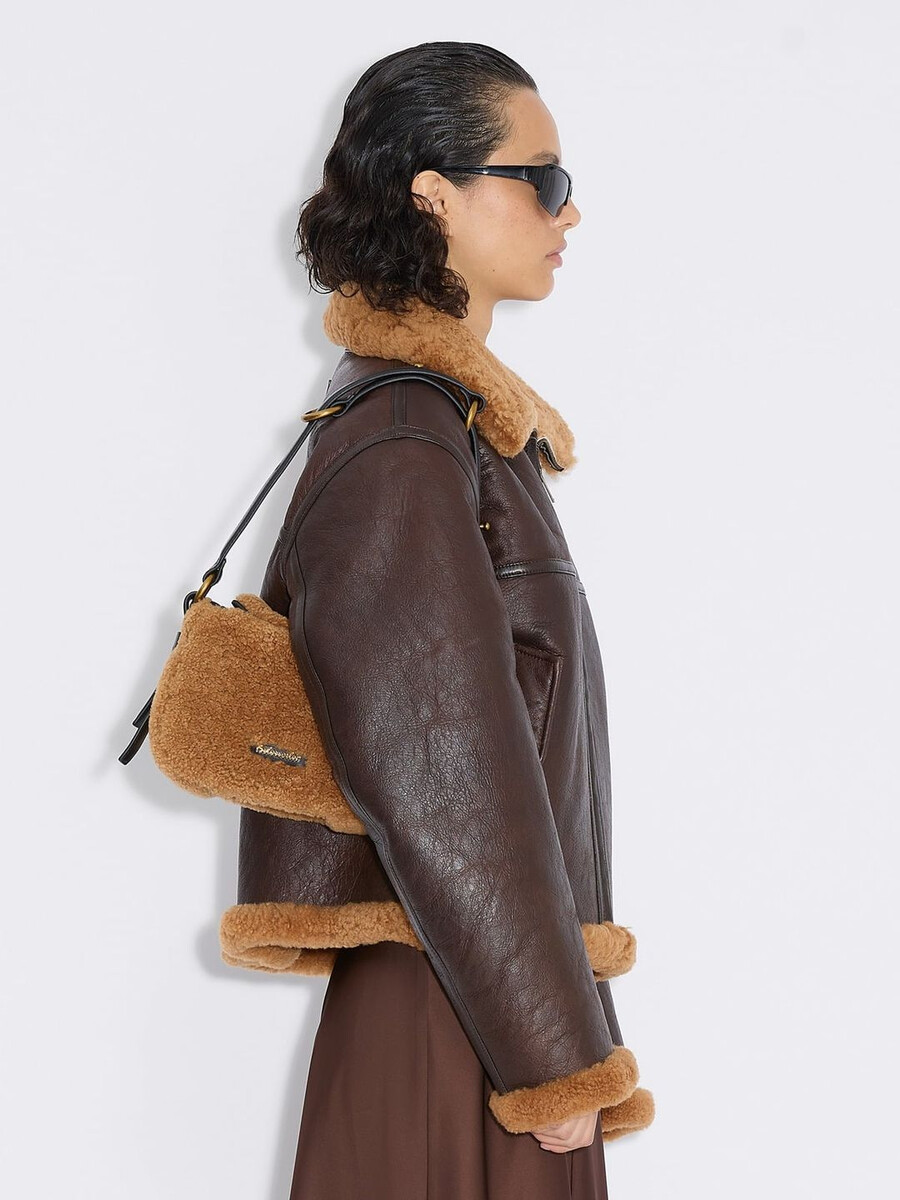 bud mini shearling-väska